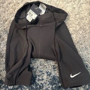 Nike Team Black Training Bike Shorts with White Swoosh XL